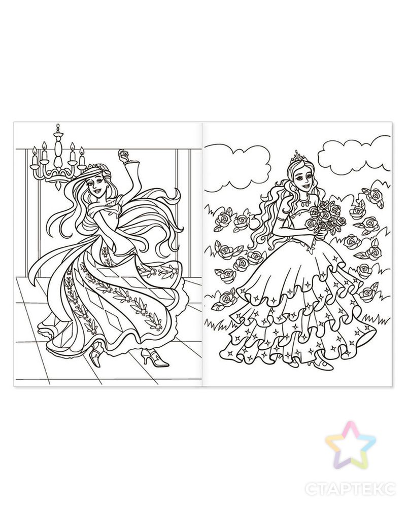 Раскраска «Сказочные принцессы», 16 стр., формат А4 арт. СМЛ-75410-1-СМЛ0004662382 3