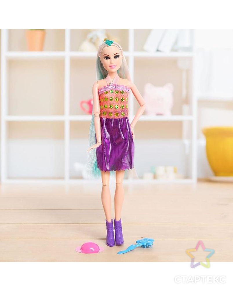 Кукла-модель шарнирная «Оля» в платье, с аксессуарами арт. СМЛ-79473-1-СМЛ0004669792 1