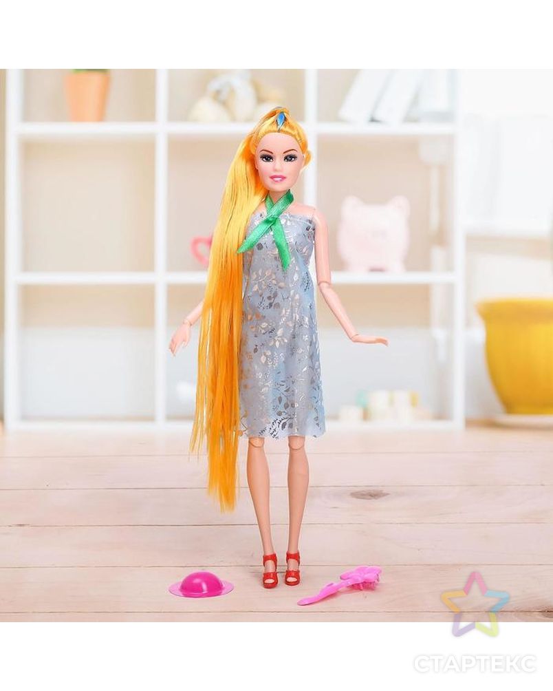 Кукла-модель шарнирная «Оля» в платье, с аксессуарами арт. СМЛ-79473-1-СМЛ0004669792 6