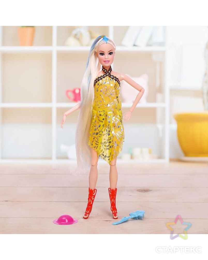 Кукла-модель шарнирная «Оля» в платье, с аксессуарами арт. СМЛ-79473-1-СМЛ0004669792 8