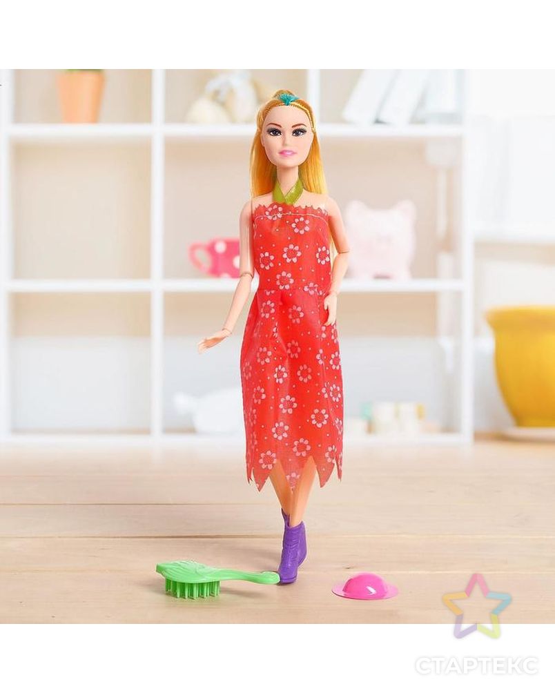 Кукла-модель шарнирная «Оля» в платье, с аксессуарами арт. СМЛ-79473-1-СМЛ0004669792 10