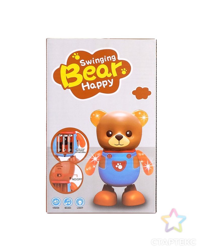 Игрушка «Счастливый медведь», работает от батареек, танцует, световые и звуковые эффекты арт. СМЛ-139924-1-СМЛ0004669853 5