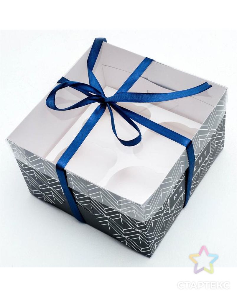 Коробка для капкейка Present, 16 × 16 × 10 см арт. СМЛ-86221-1-СМЛ0004675068 2