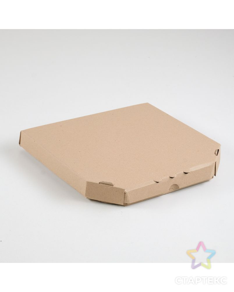 Упаковка для пиццы, бурая, 25,5 х 25,5 х 3 см арт. СМЛ-99124-1-СМЛ0004686510 1