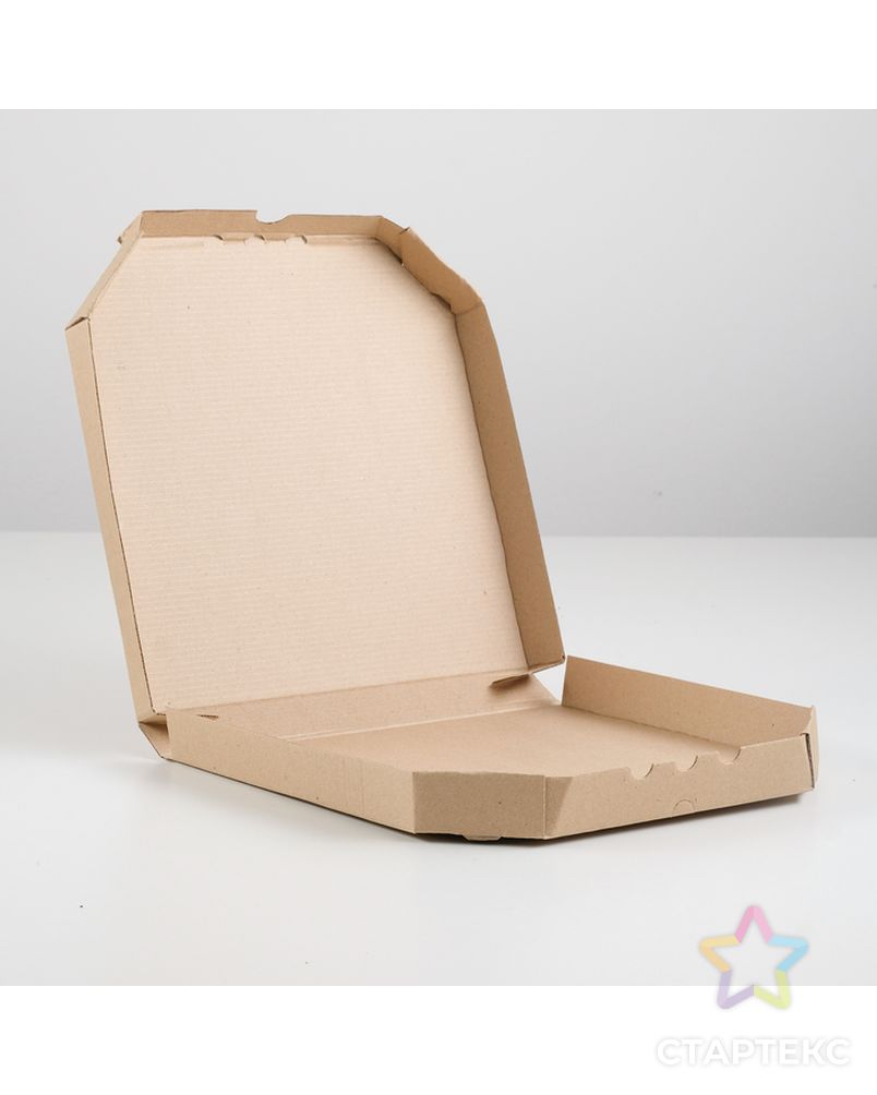 Упаковка для пиццы, бурая, 25,5 х 25,5 х 3 см арт. СМЛ-99124-1-СМЛ0004686510 2