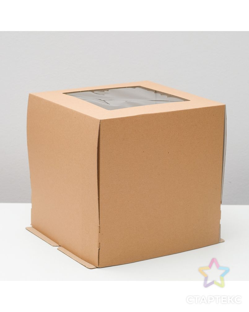 Кондитерская коробка, с окном, розовая, 30 х 30 х 30 см арт. СМЛ-101596-7-СМЛ0004686593 1