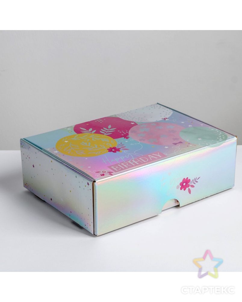 Складная коробка Happy Birthday, 30,5 × 22 × 9,5 см арт. СМЛ-78970-1-СМЛ0004687526 1
