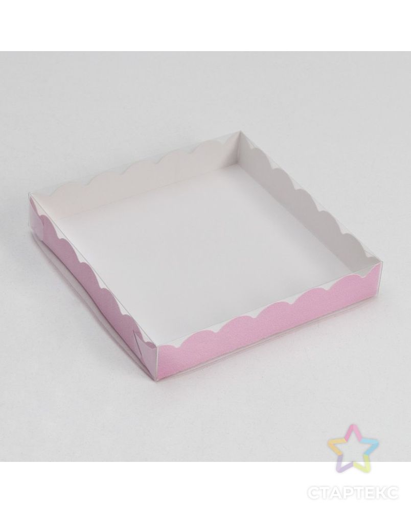 Коробочка для печенья, розовая, 18 х 18 х 3 см арт. СМЛ-100009-1-СМЛ0004692945 1