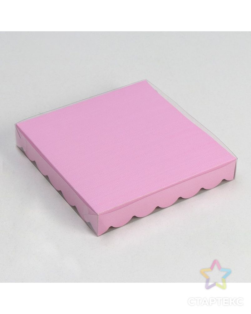 Коробочка для печенья, розовая, 18 х 18 х 3 см арт. СМЛ-100009-1-СМЛ0004692945 2