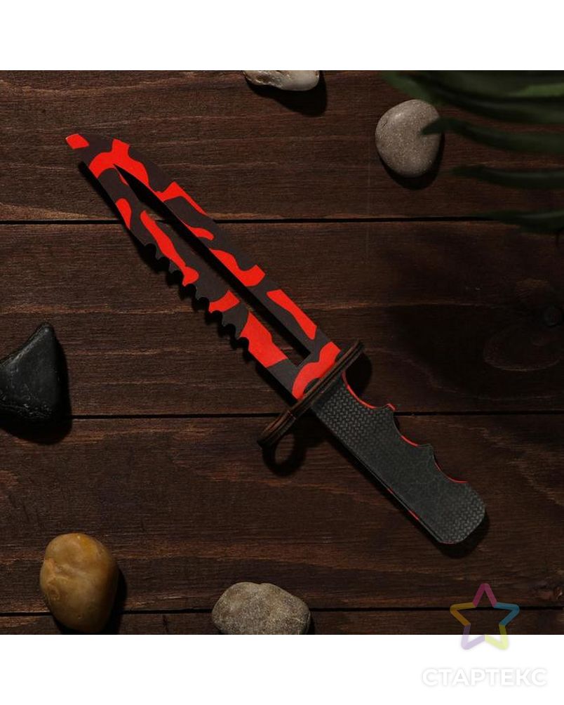 Сувенир деревянный «Штык нож», красные узоры арт. СМЛ-127648-1-СМЛ0004697428 2