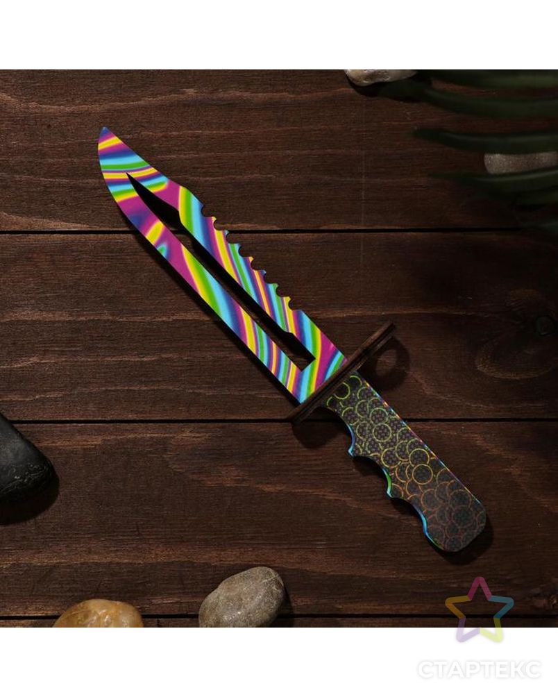 Сувенир деревянный «Штык нож», радужное лезвие арт. СМЛ-127649-1-СМЛ0004697429 1