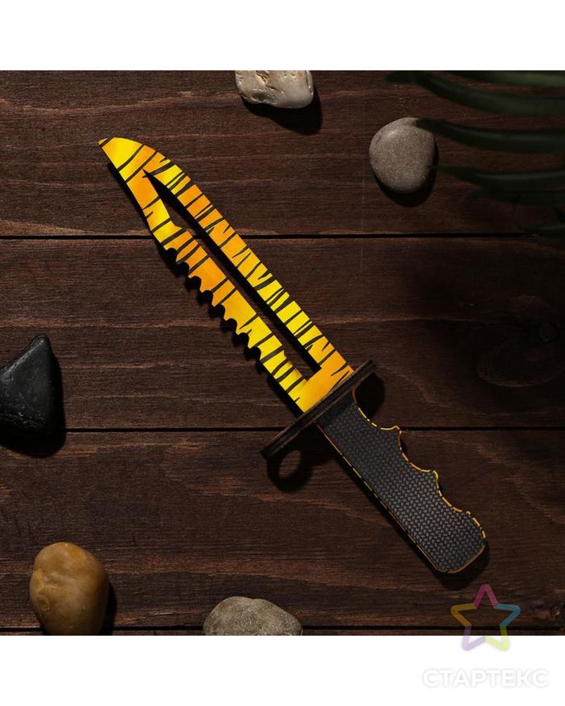 Сувенир деревянный «Штык нож», жёлтый леопард арт. СМЛ-127650-1-СМЛ0004697430 2