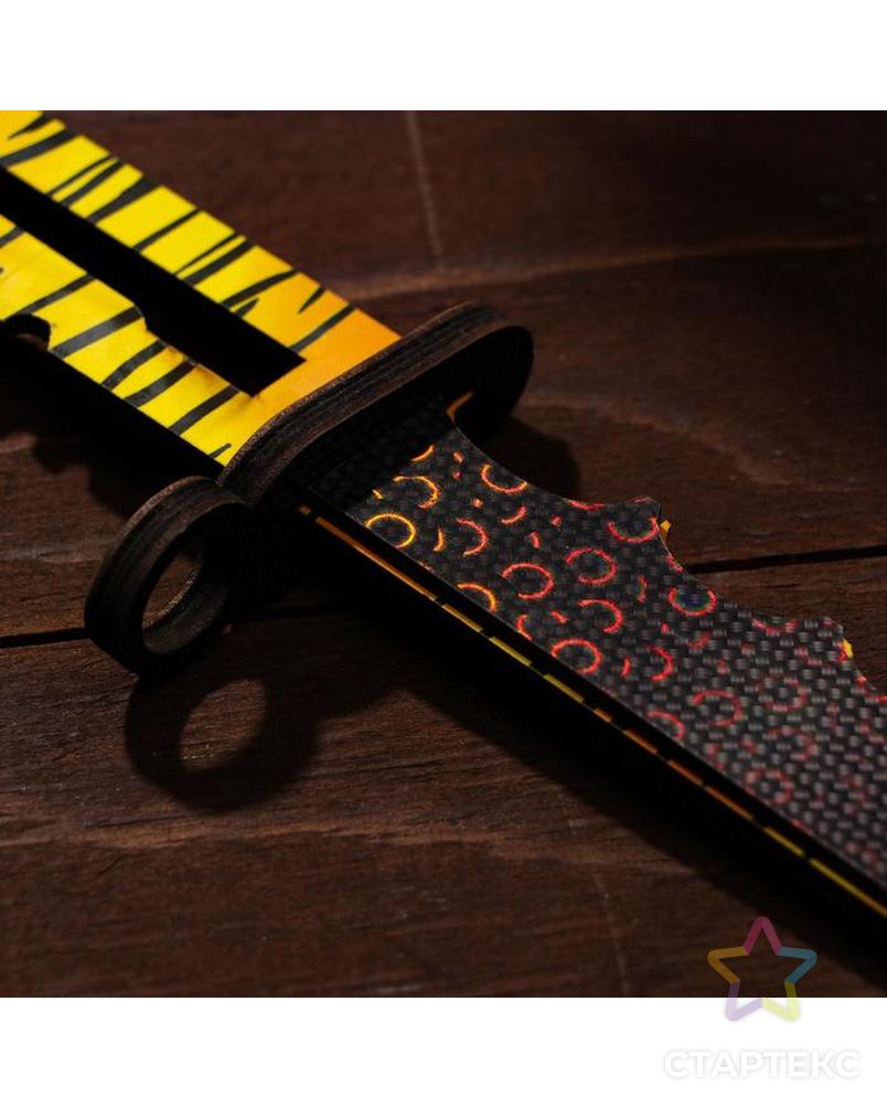 Сувенир деревянный «Штык нож», жёлтый леопард арт. СМЛ-127650-1-СМЛ0004697430 3