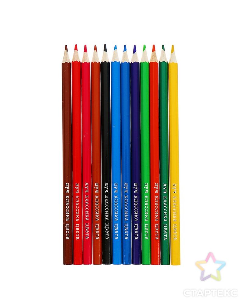Цветные карандаши 12 цветов «Классика», шестигранные арт. СМЛ-175552-1-СМЛ0004704268 3