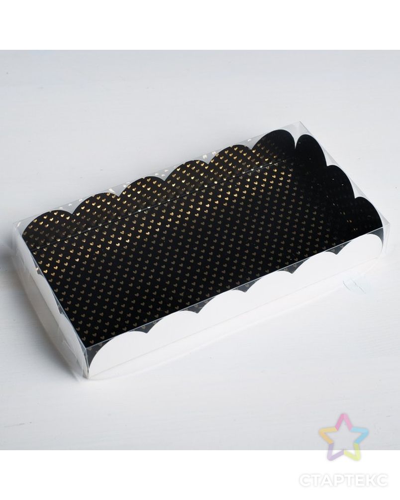 Коробка для кондитерских изделий с PVC-крышкой Love you, 21 × 10,5 × 3 см арт. СМЛ-100224-1-СМЛ0004711912