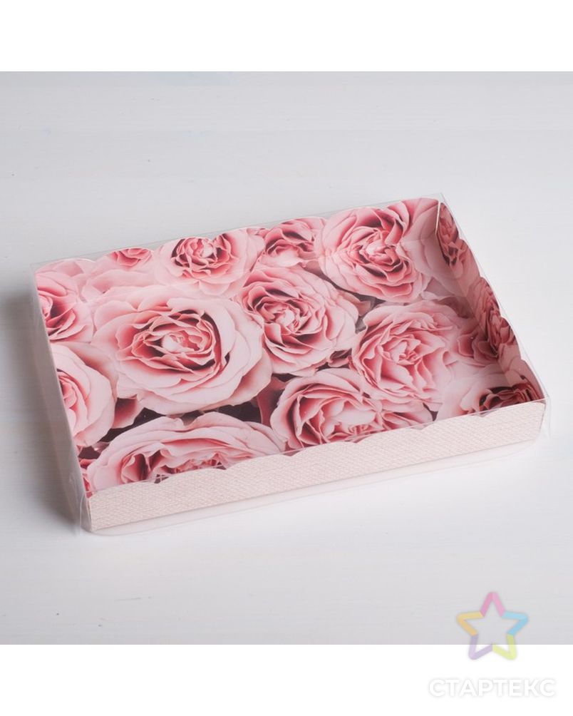 Коробка для кондитерских изделий с PVC-крышкой My best wishes, 22 × 15 × 3 см арт. СМЛ-100230-1-СМЛ0004711935