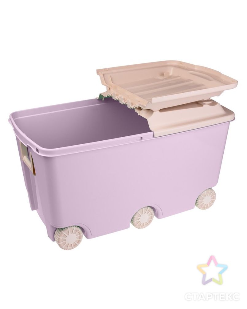 Ящик для игрушек на колёсах, цвет розовый арт. СМЛ-75438-1-СМЛ0004718602 2
