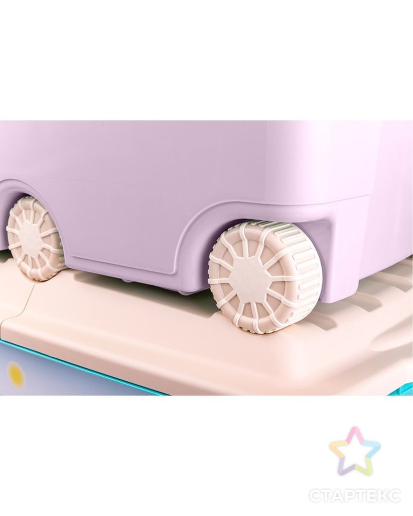 Ящик для игрушек на колёсах, цвет розовый арт. СМЛ-75438-1-СМЛ0004718602 3
