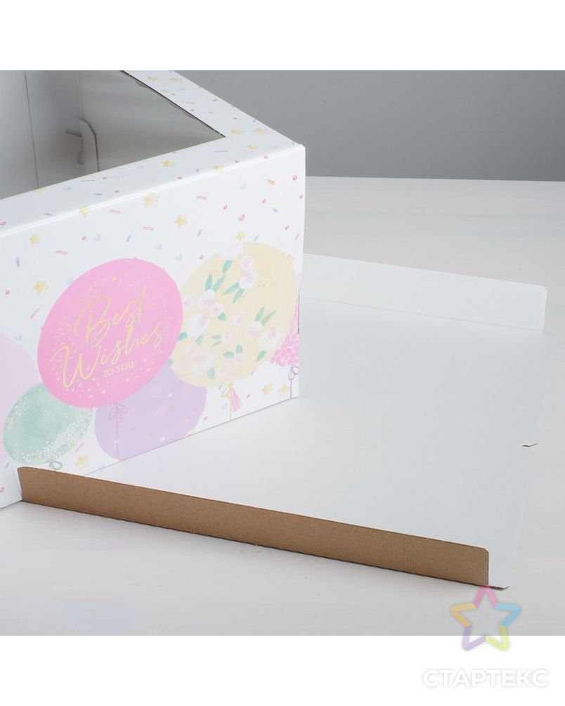 Коробка для торта Best wishes, 30 х 30 х 19 см арт. СМЛ-80101-1-СМЛ0004719197 2