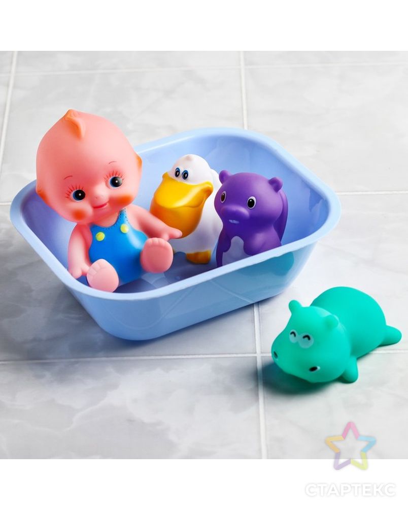Набор  игрушек для купания «Пупс +3 игрушки в ванне» арт. СМЛ-79896-1-СМЛ0004724383 1
