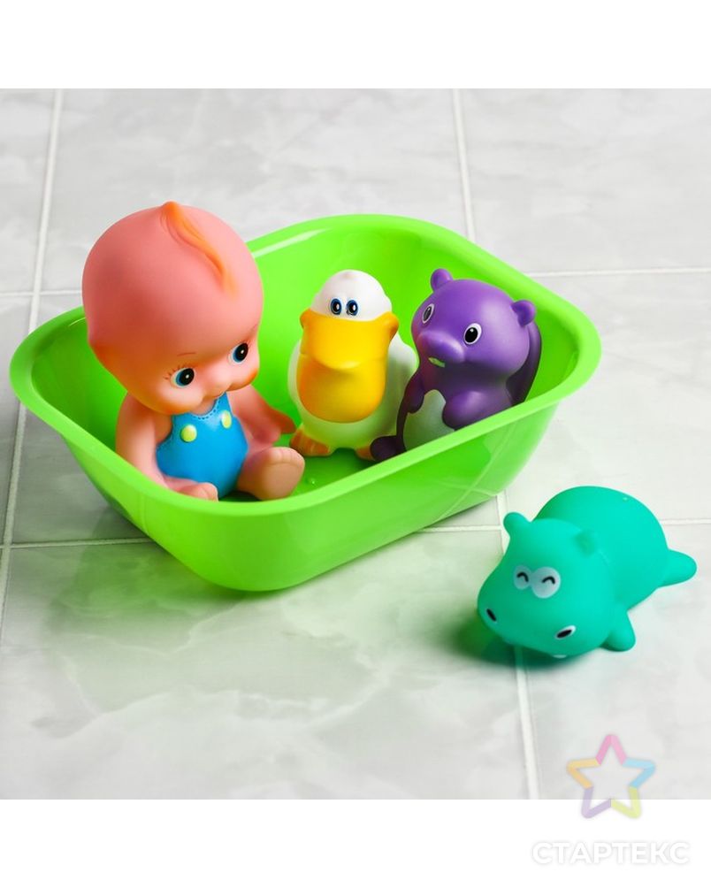 Набор  игрушек для купания «Пупс +3 игрушки в ванне» арт. СМЛ-79896-1-СМЛ0004724383 2