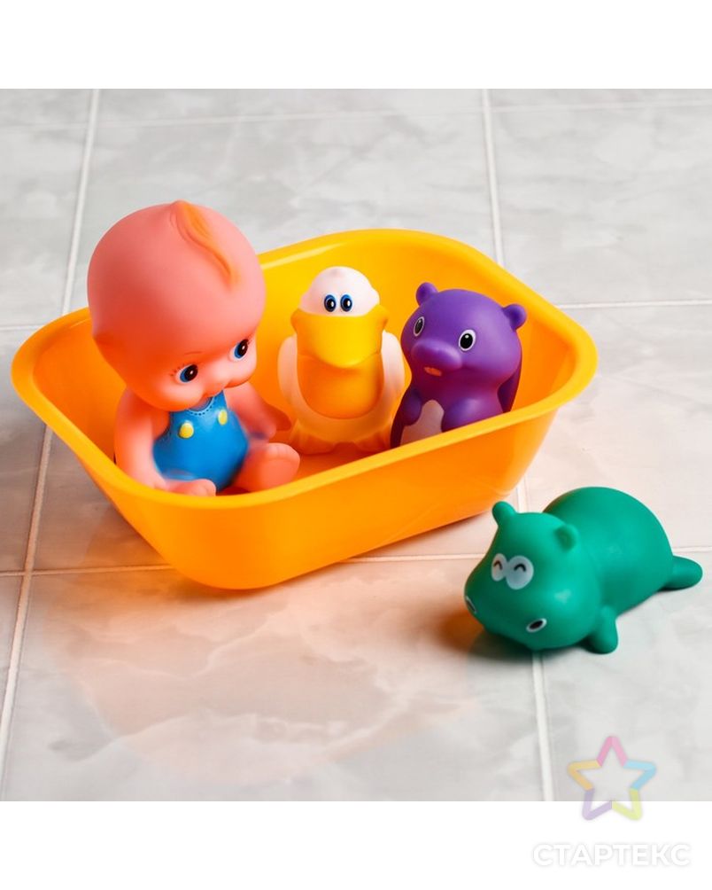 Набор  игрушек для купания «Пупс +3 игрушки в ванне» арт. СМЛ-79896-1-СМЛ0004724383 4