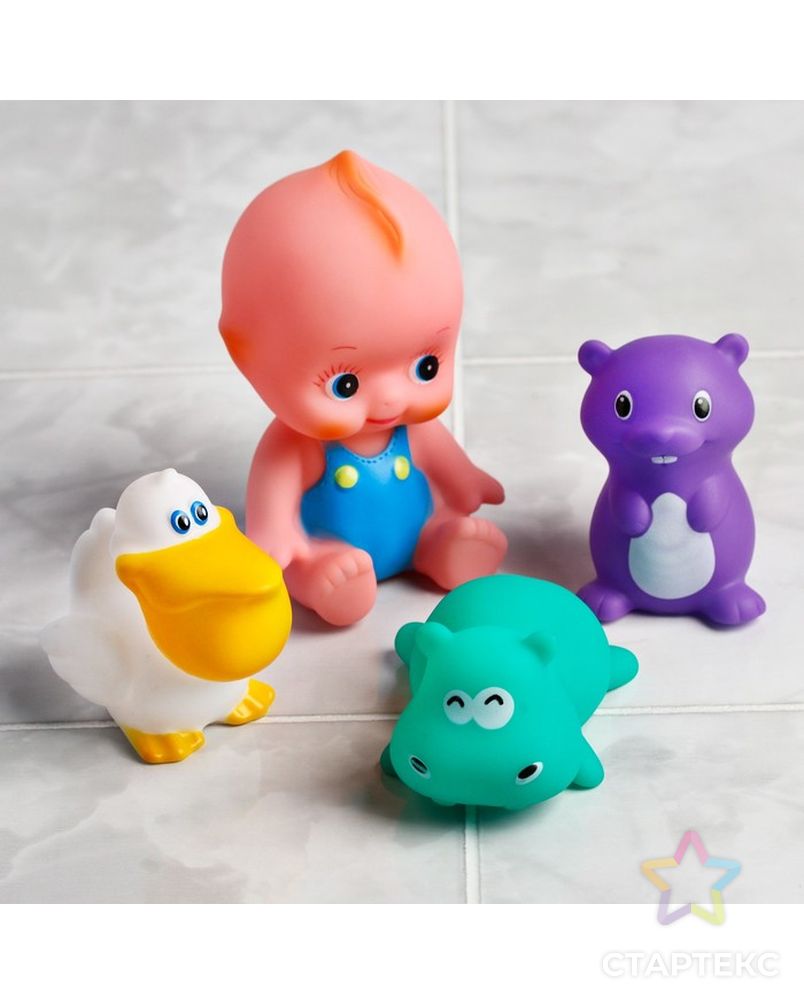 Набор  игрушек для купания «Пупс +3 игрушки в ванне» арт. СМЛ-79896-1-СМЛ0004724383 5