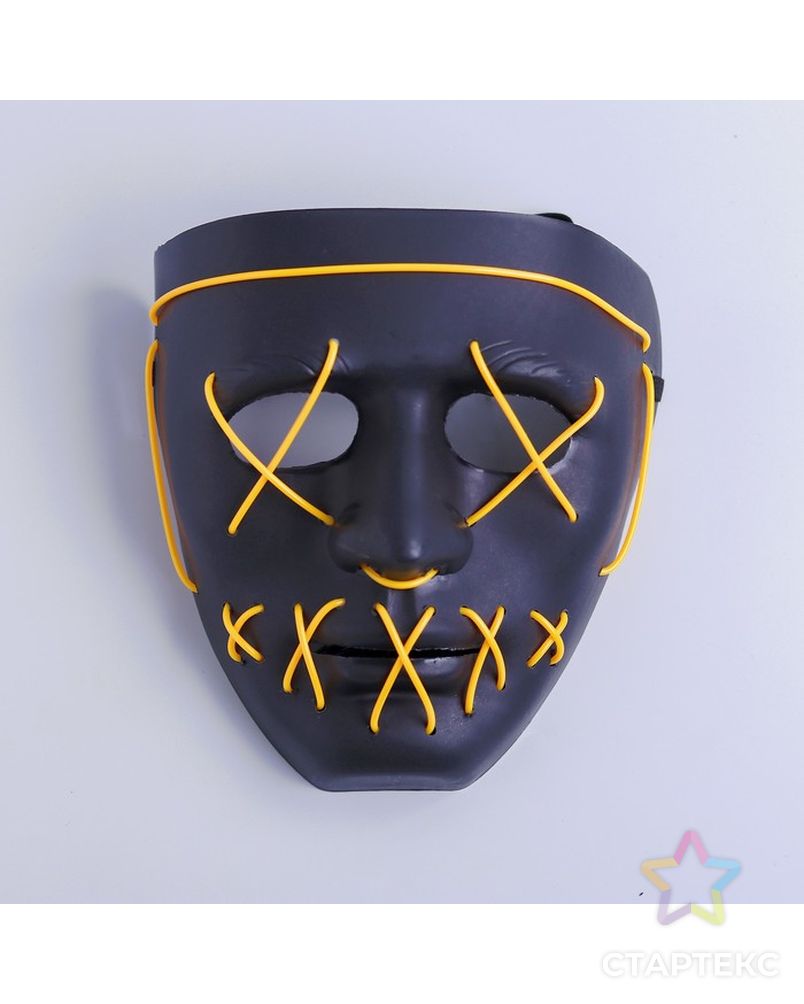 Карнавальная маска «Лицо», световая, цвет чёрный арт. СМЛ-100587-1-СМЛ0004732076