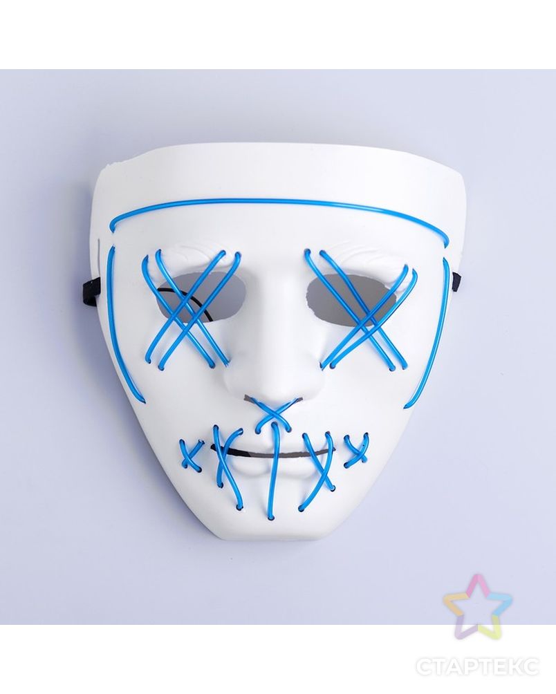 Карнавальная маска «Лицо», световая, цвет чёрный арт. СМЛ-100587-3-СМЛ0004732077 1