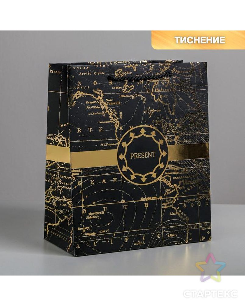 Пакет ламинированный вертикальный Gold present, L 31 × 40 × 11,5 см арт. СМЛ-101106-4-СМЛ0004733866 1