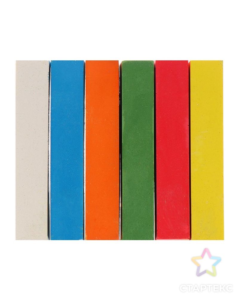 Мелки цветные для асфальта 6 штук «АЛГЕМ», квадратные арт. СМЛ-76689-1-СМЛ0004734752
