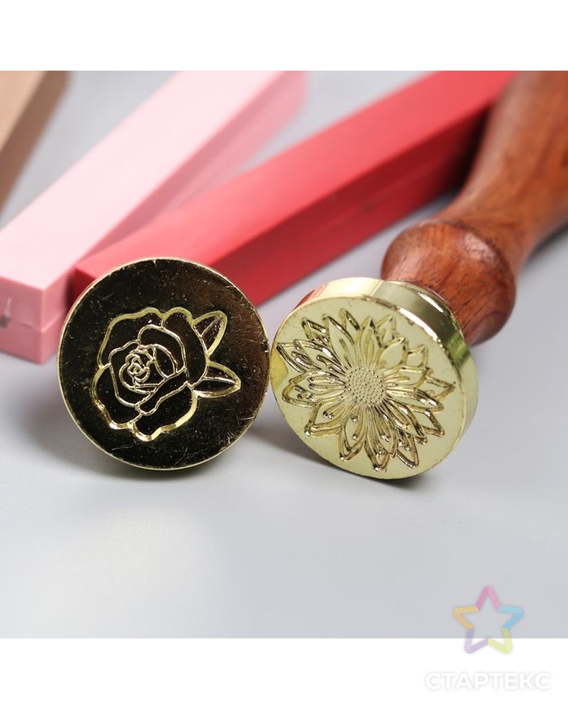 Набор сургуча и печатей American Crafts - Sunflower & Rose - 6 шт арт. СМЛ-154918-1-СМЛ0004735270