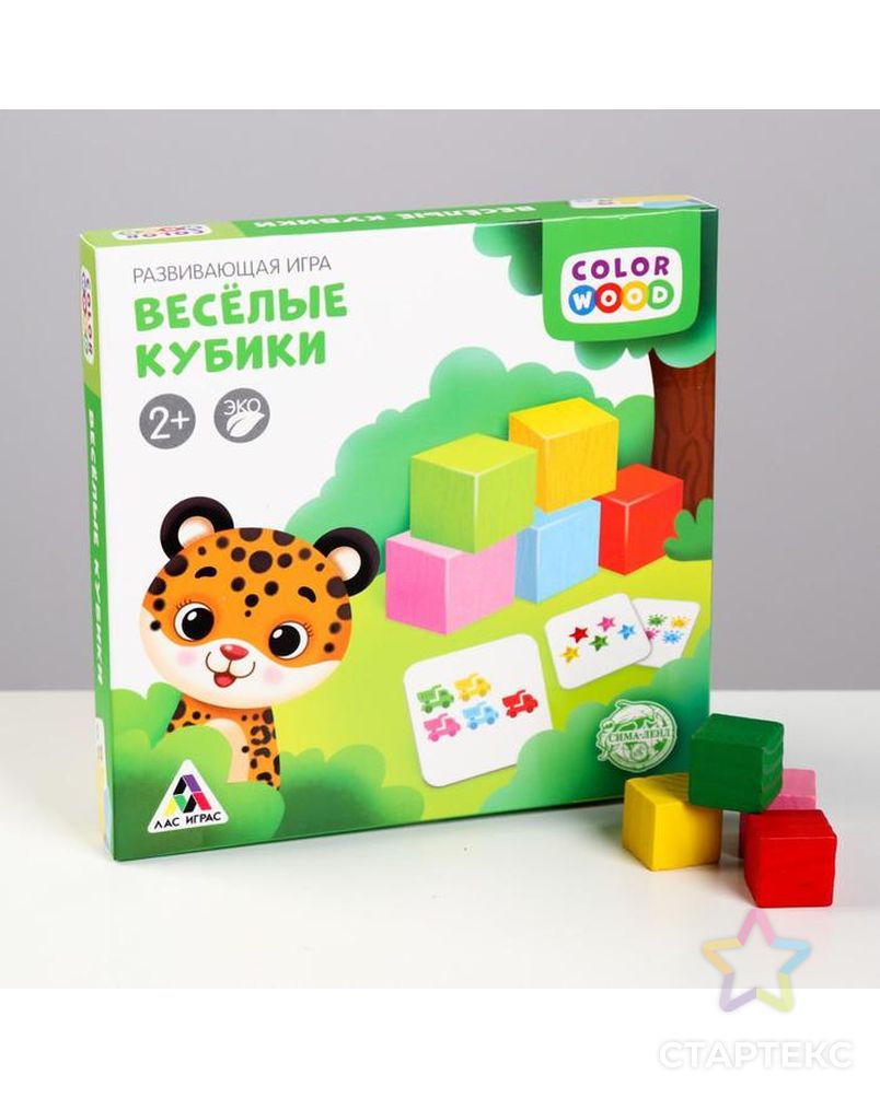 Развивающая игра «Весёлые кубики» с деревянными вложениями арт. СМЛ-87185-1-СМЛ0004738177 1