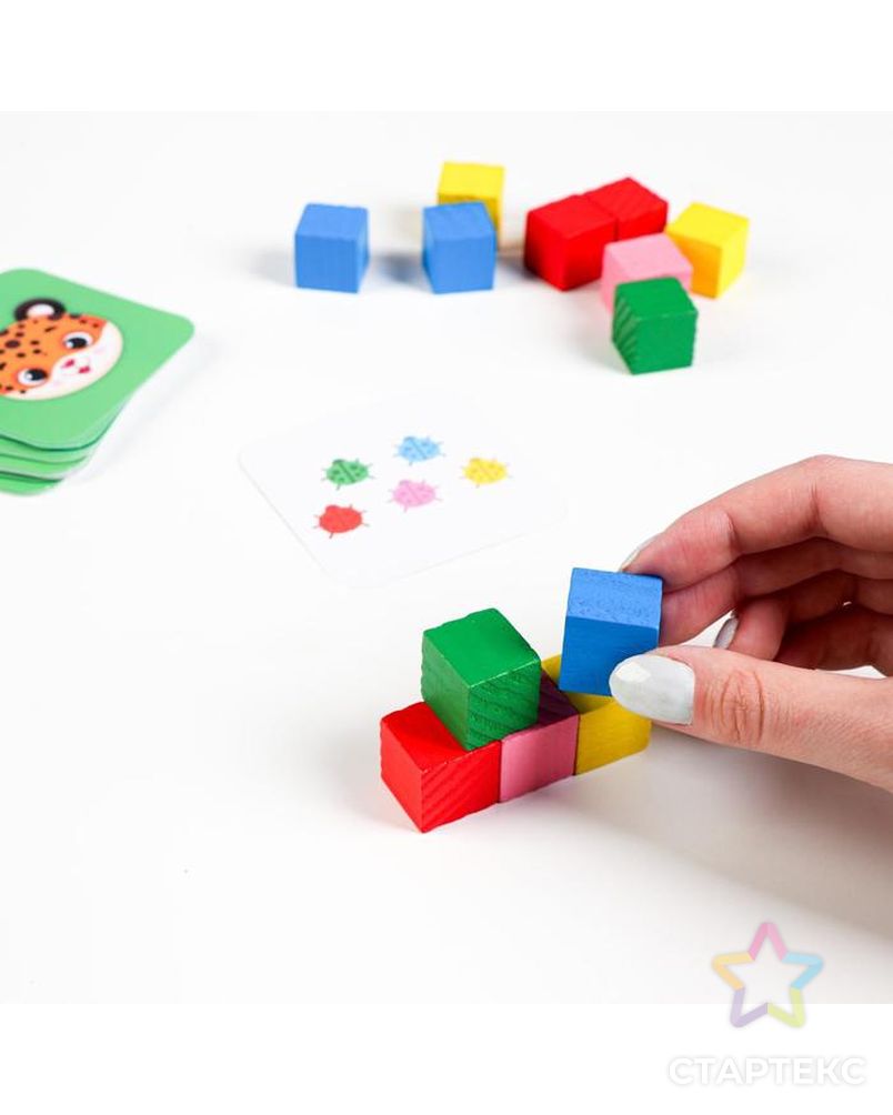 Развивающая игра «Весёлые кубики» с деревянными вложениями арт. СМЛ-87185-1-СМЛ0004738177