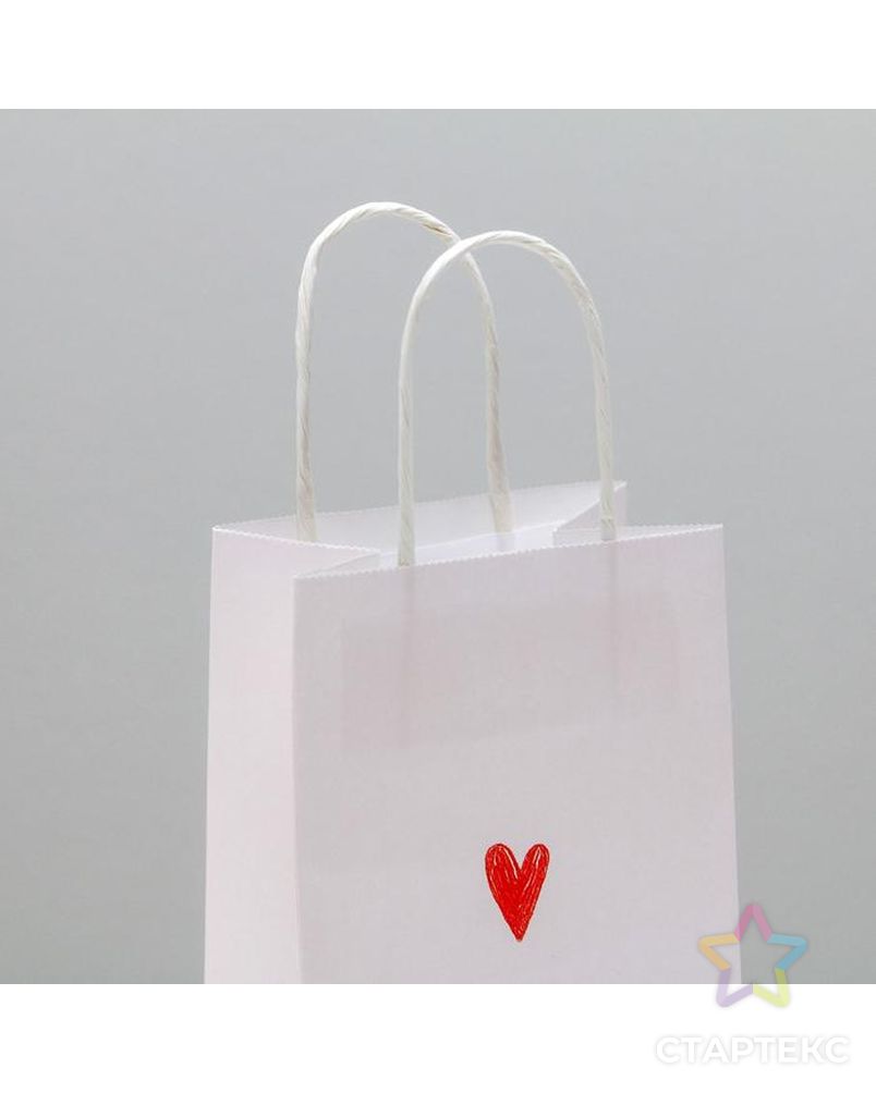 Пакет подарочный крафтовый «Просто люблю», 25 × 22 × 12 см арт. СМЛ-101040-3-СМЛ0004753218 3
