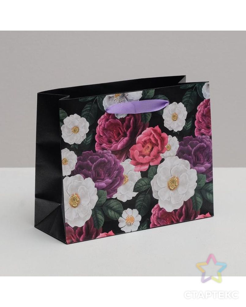 Пакет ламинированный горизонтальный «Цветы», 22 × 17.5 × 8 см арт. СМЛ-85997-1-СМЛ0004766882 1
