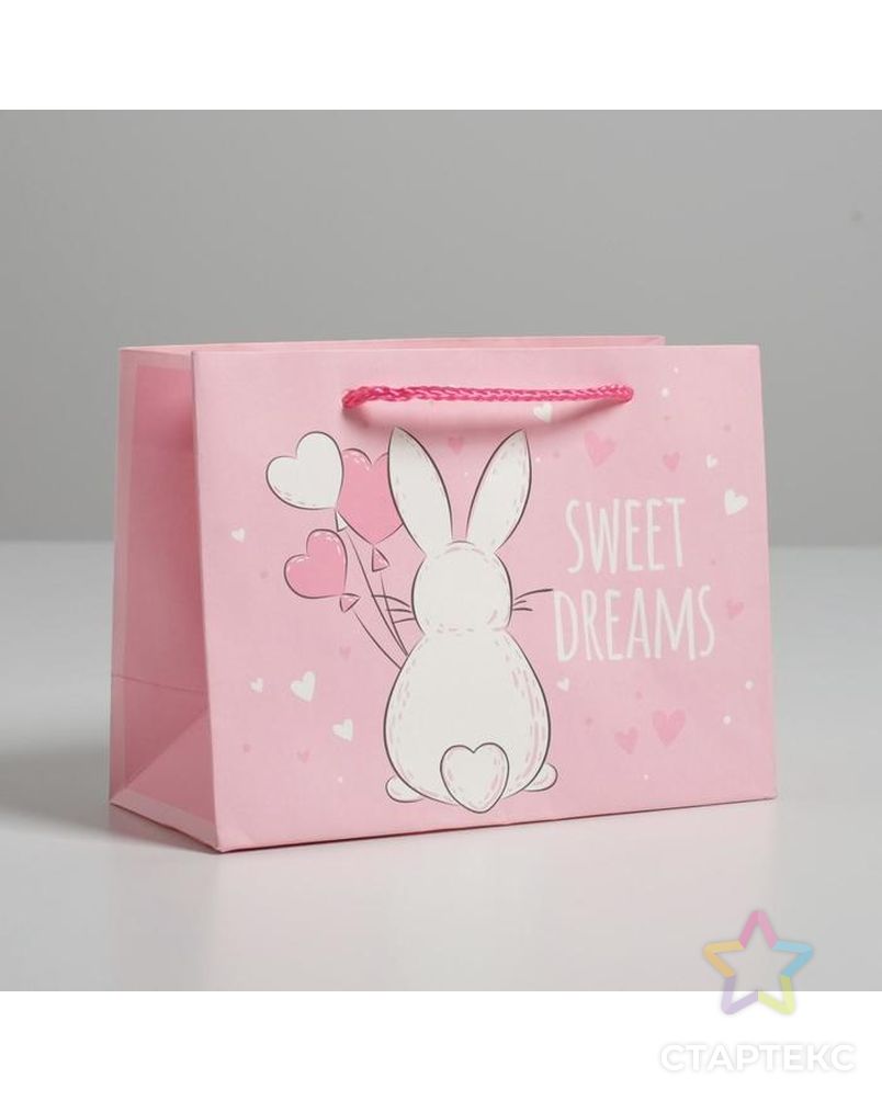 Пакет подарочный Sweet dreams, 14,5 × 19,5 × 8,5 см арт. СМЛ-105401-1-СМЛ0004783332 1