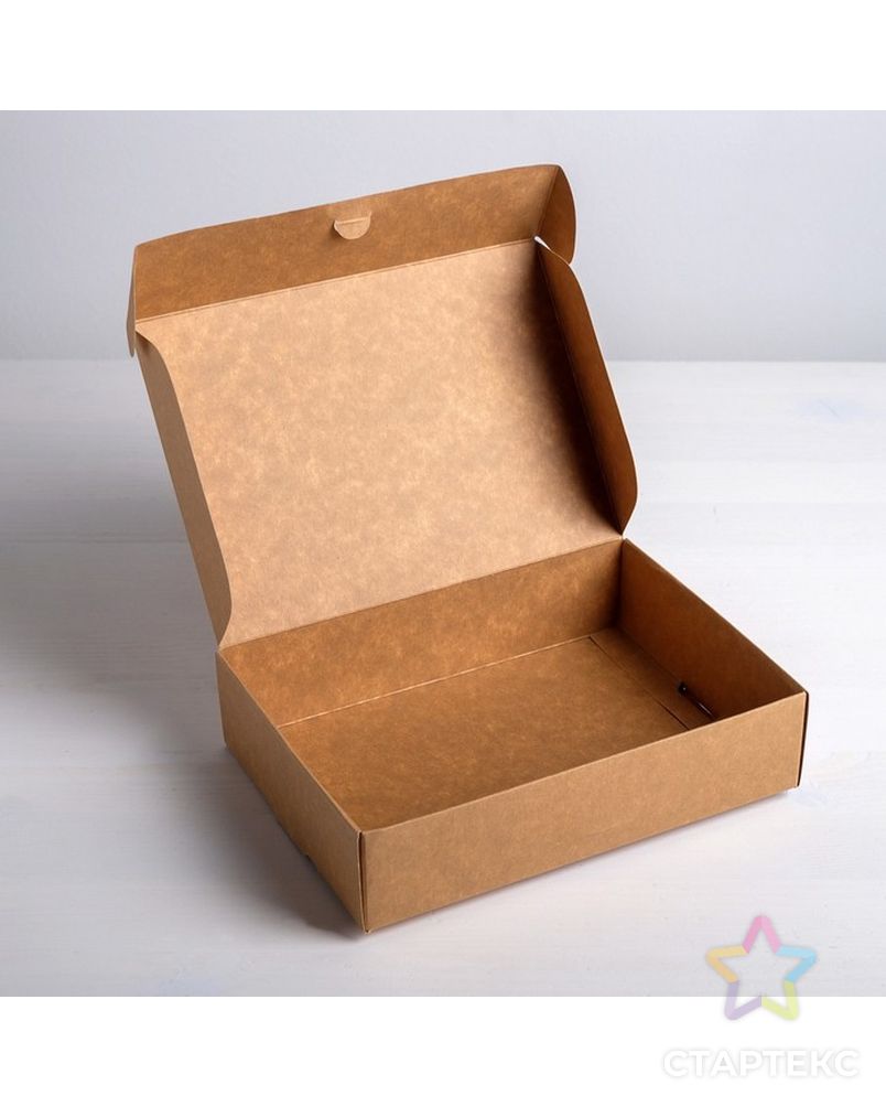 Коробка складная крафтовая «С заботой», 21 × 15 × 5 см арт. СМЛ-82265-1-СМЛ0004789091 3