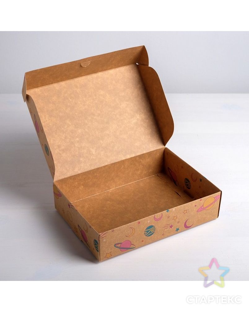 Коробка складная крафтовая «Единорог», 21 × 15 × 5 см арт. СМЛ-82267-1-СМЛ0004789093 3