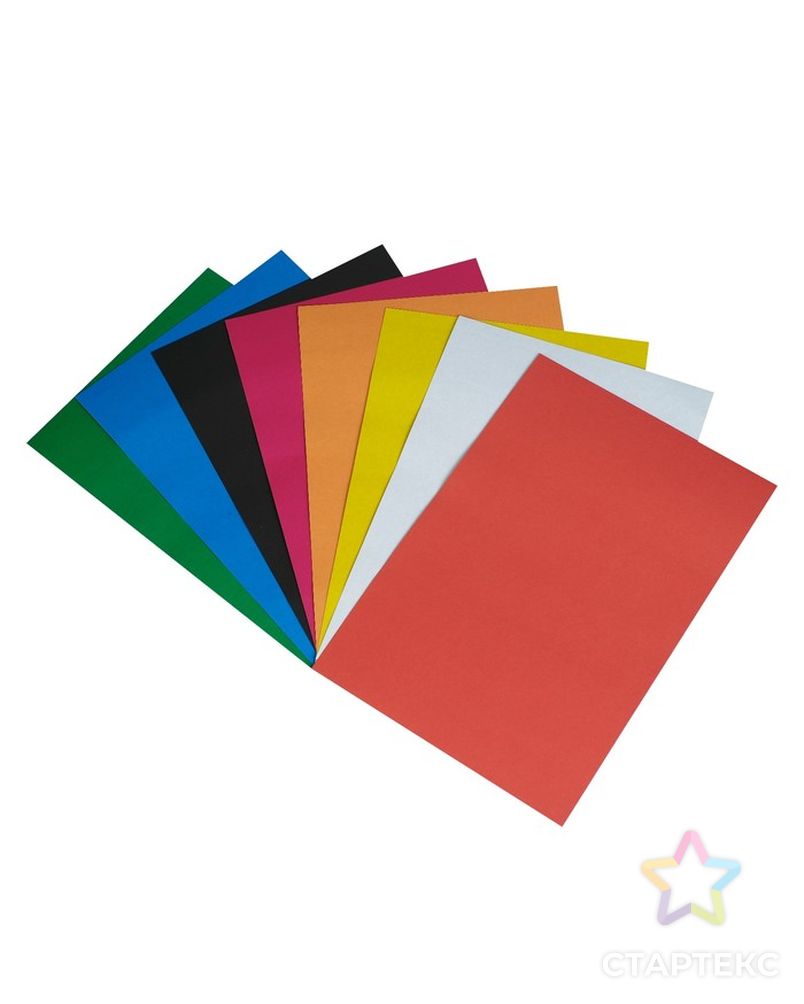 Набор А4 Calligrata, 8 листов, 8 цветов, немелованный картон и 8 листов, 8 цветов двухсторонняя бумага арт. СМЛ-206066-1-СМЛ0004790695 2