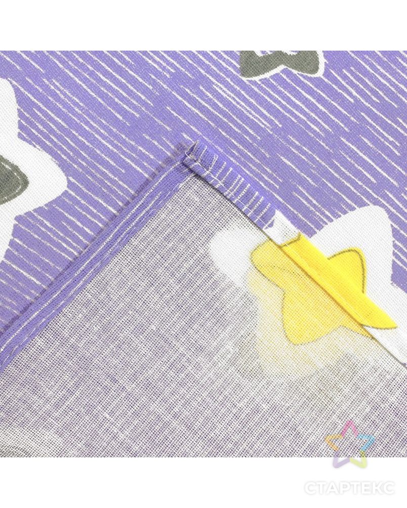 Постельное бельё Галчонок «Звёздочки» цвет фиолетовый, 147х112, 150х100, 40х60 - 1шт, бязь, 120±6 гр арт. СМЛ-175827-1-СМЛ0004796814 2