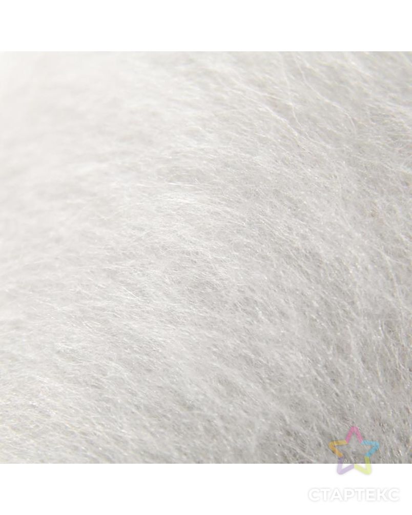 Шерсть для валяния "Кардочес" 100% полутонкая шерсть 100гр (205 белый) арт. СМЛ-29422-13-СМЛ0004797520