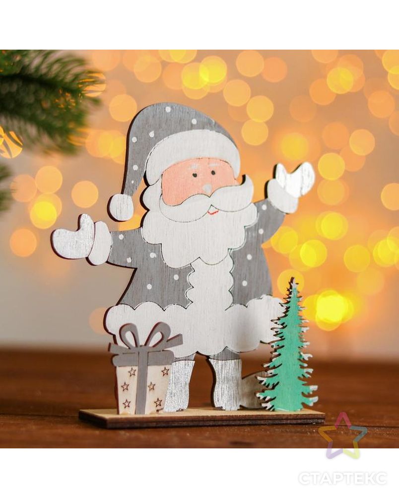 Новогодний настольный декор «Дед Мороз с подарками» 3.5×13.2×14.8 см арт. СМЛ-86426-1-СМЛ0004804218 1