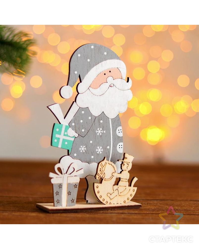 Новогодний настольный декор «Дед Мороз с подарками» 3.5×9.5×16 см арт. СМЛ-86428-1-СМЛ0004804220 1