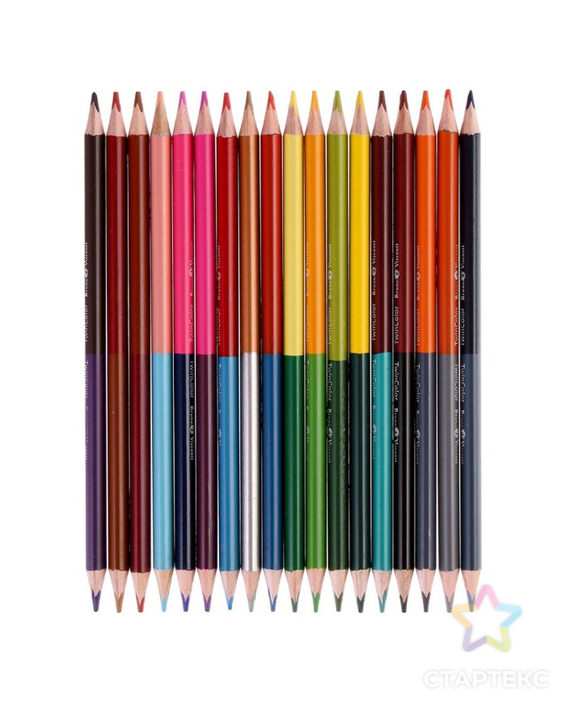 Карандаши цветные 36 цветов 18 штук Twincolor Happy, МИКС арт. СМЛ-175698-1-СМЛ0004808840 4