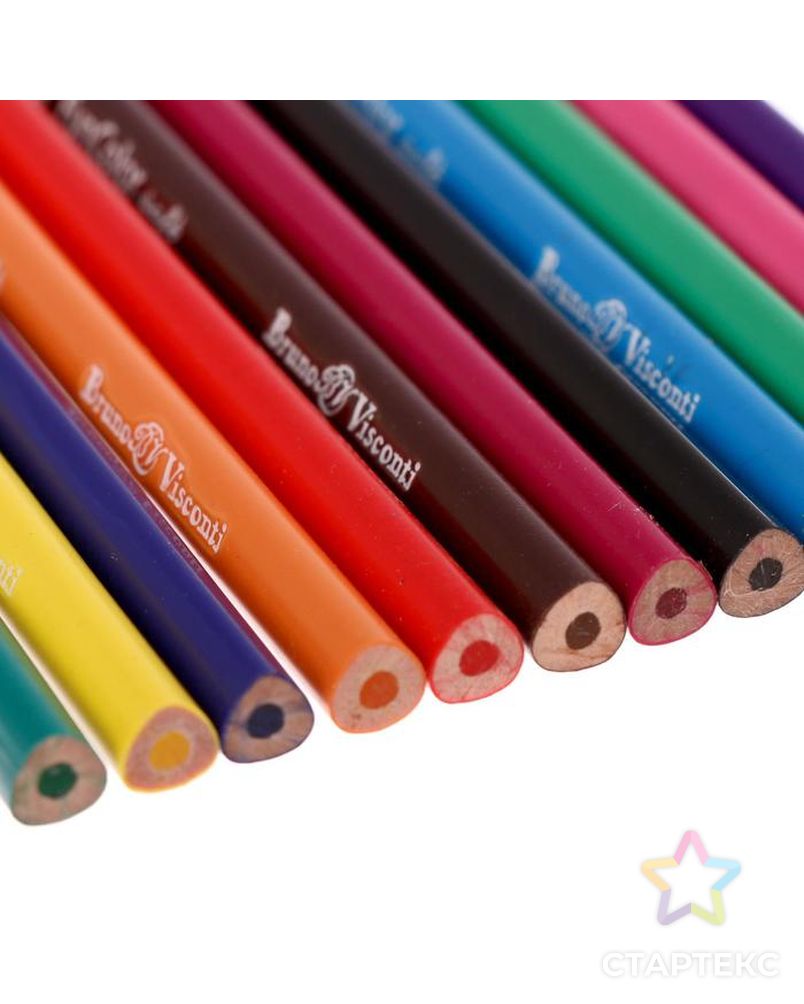 Карандаши цветные 12 цветов Funcolor пластиковые, в картонной тубе, микс из 4 видов арт. СМЛ-175699-1-СМЛ0004808841 4