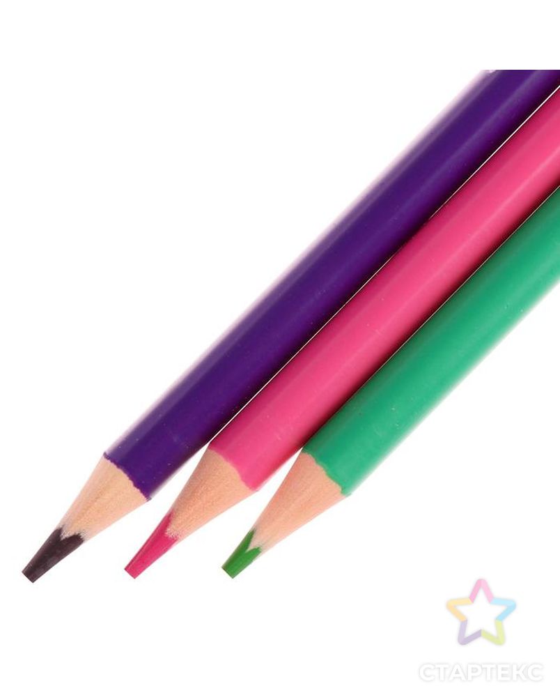 Карандаши цветные 12 цветов Funcolor пластиковые, в картонной тубе, микс из 4 видов арт. СМЛ-175699-1-СМЛ0004808841 5