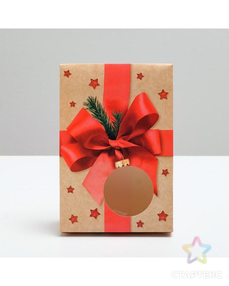 Коробка складная «Подарок», 15 × 7 × 22 см арт. СМЛ-89615-1-СМЛ0004810364 2