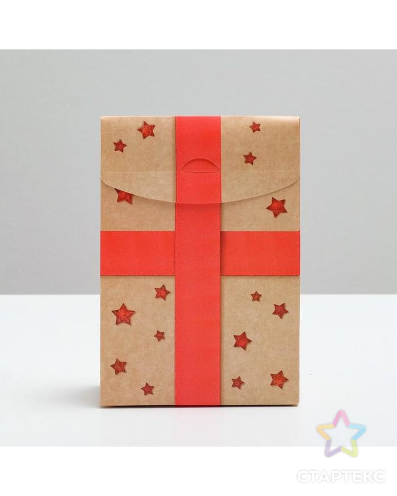 Коробка складная «Подарок», 15 × 7 × 22 см арт. СМЛ-89615-1-СМЛ0004810364 3