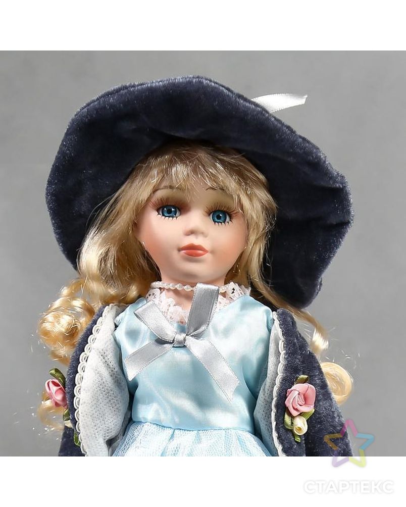 Кукла коллекционная керамика "Ирина в голубом платье и сером пиджаке" 30 см арт. СМЛ-137534-1-СМЛ0004822714 5